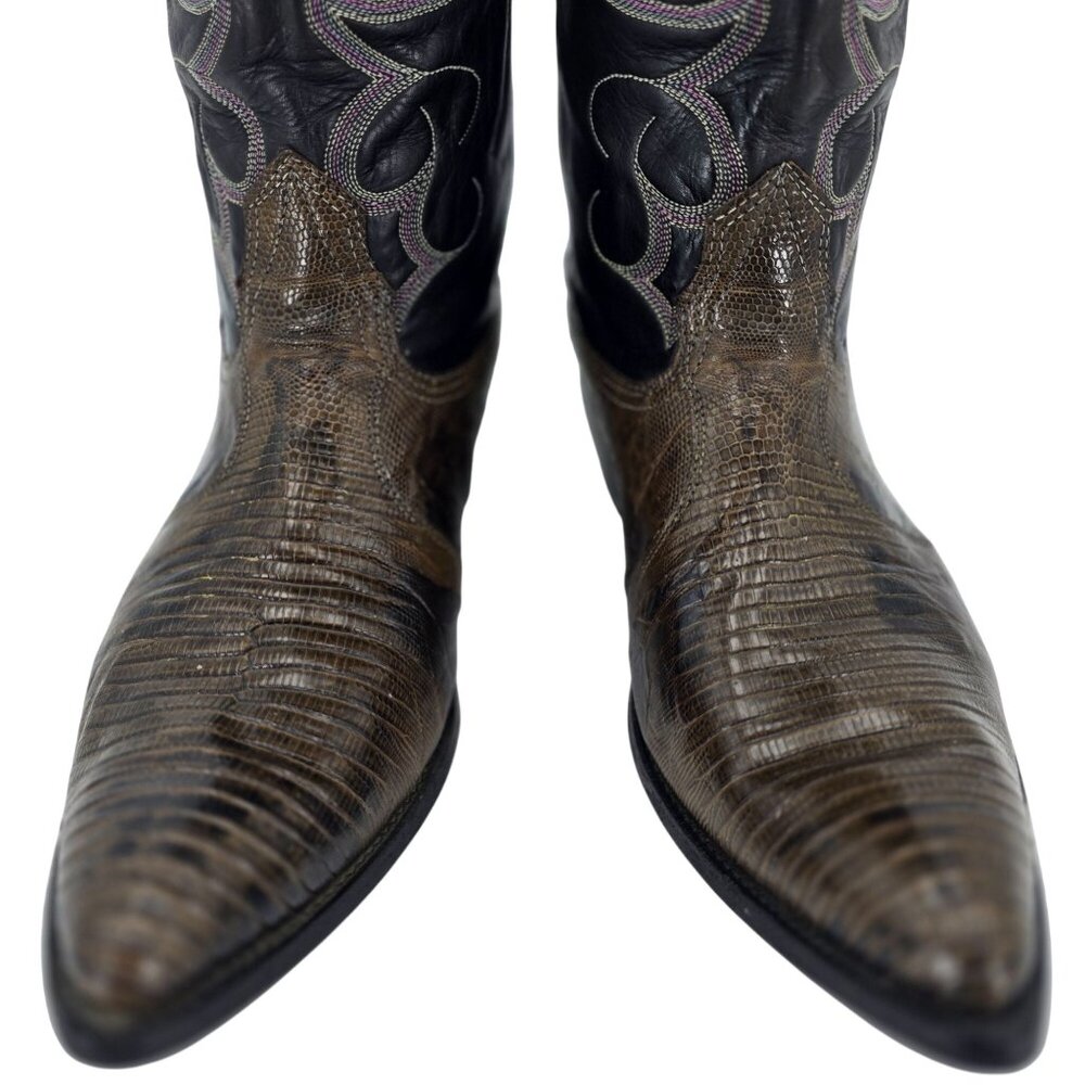 Vintage Nocona Mens Size 12D Lizard Teju Exotic Leather Cowboy Western Boots USA - Picture 10 of 14